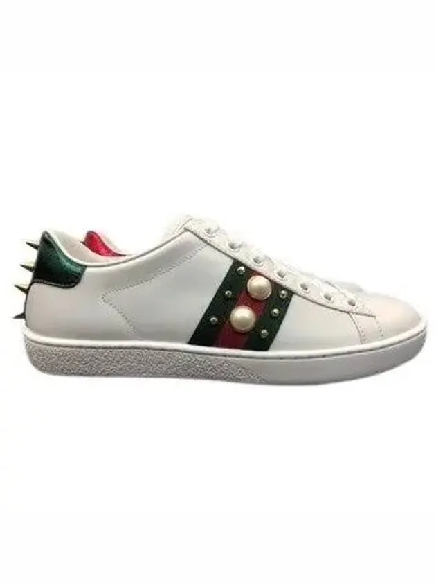 Ace Stud Leather Low Top Sneakers White