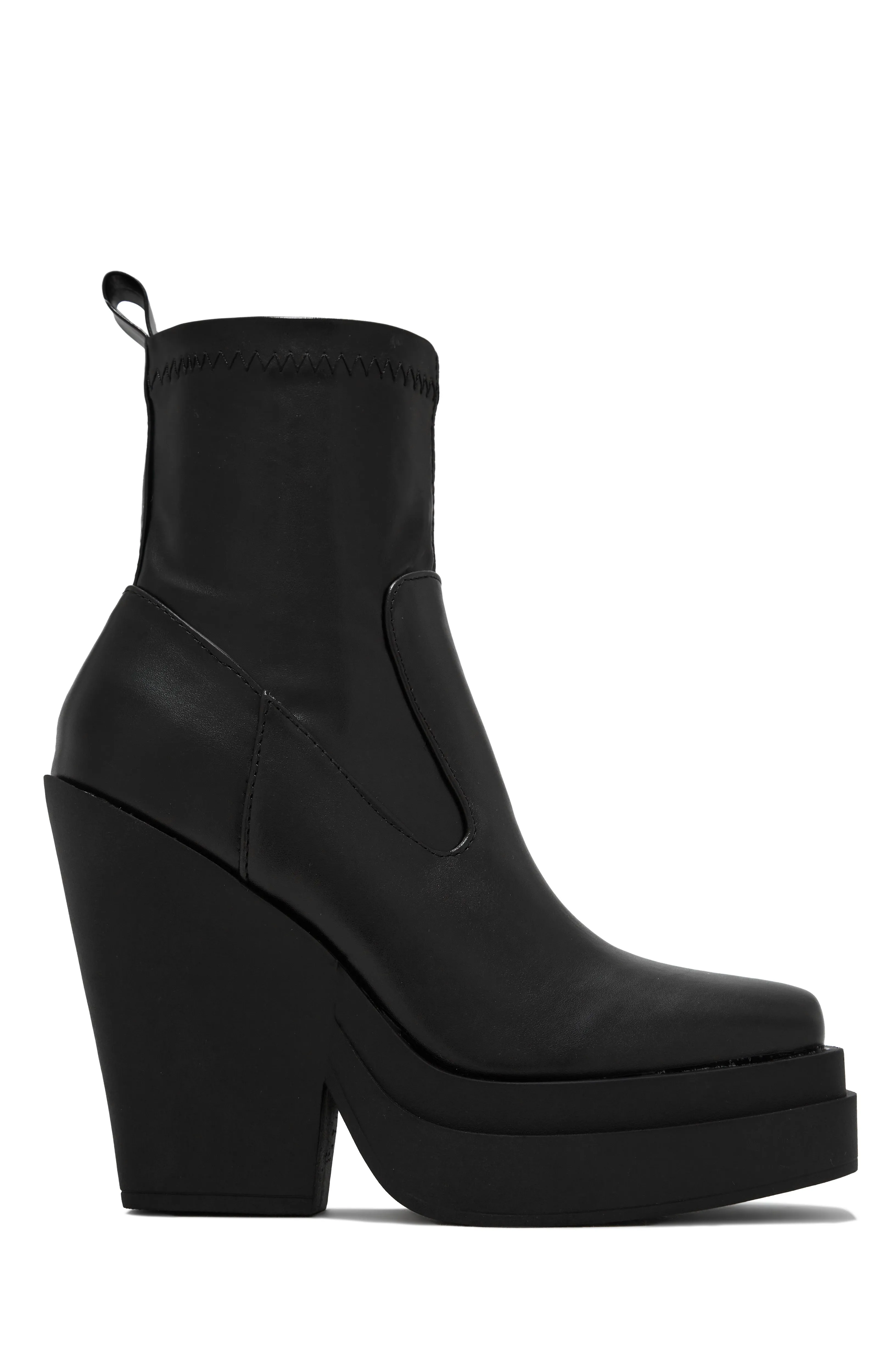 Aleksandra Block Heel Platform Ankle Boots - Black