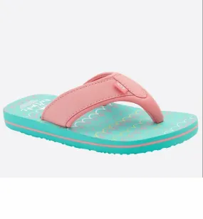 Animal Girls Swish AOP Flip Flops  - Turquoise Green