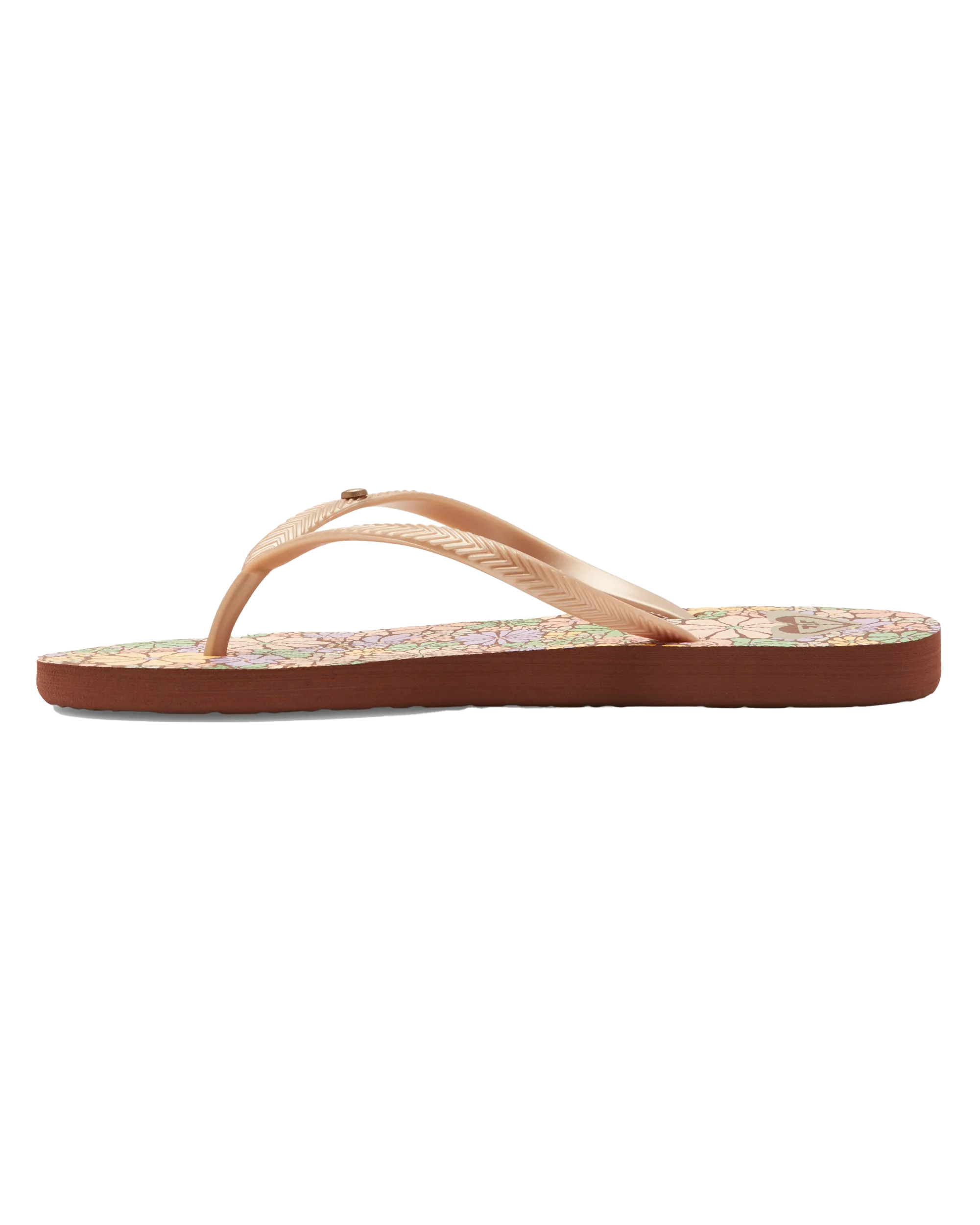 Bermuda Print Flip Flops in Brown Combo