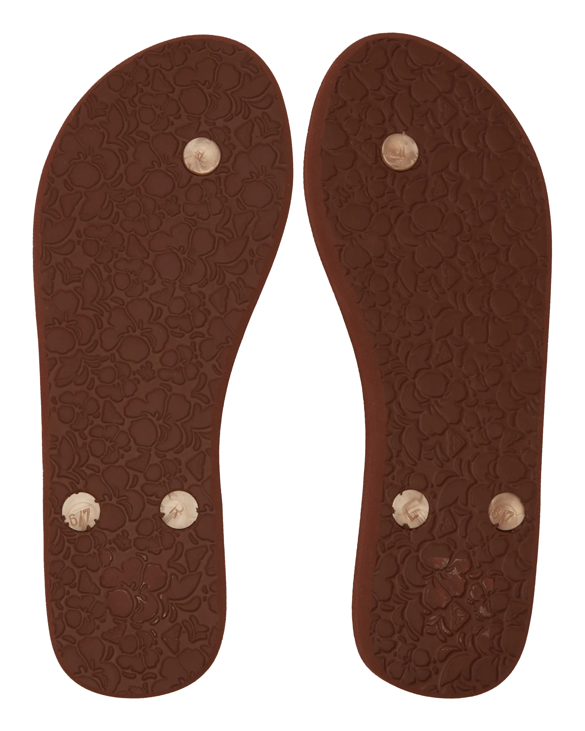 Bermuda Print Flip Flops in Brown Combo