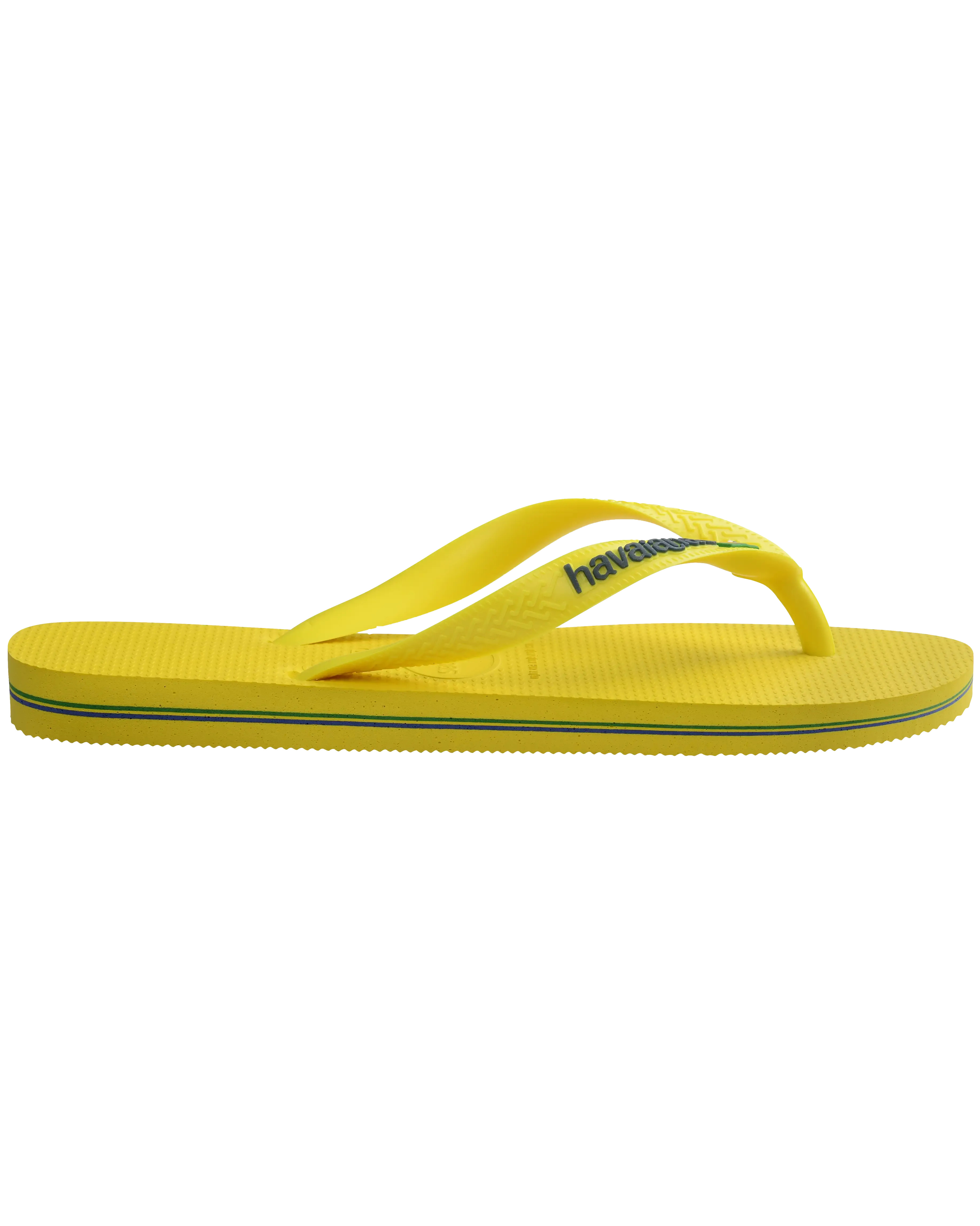 Boys Brasil Logo Neon Flip Flops in Citrus Yellow