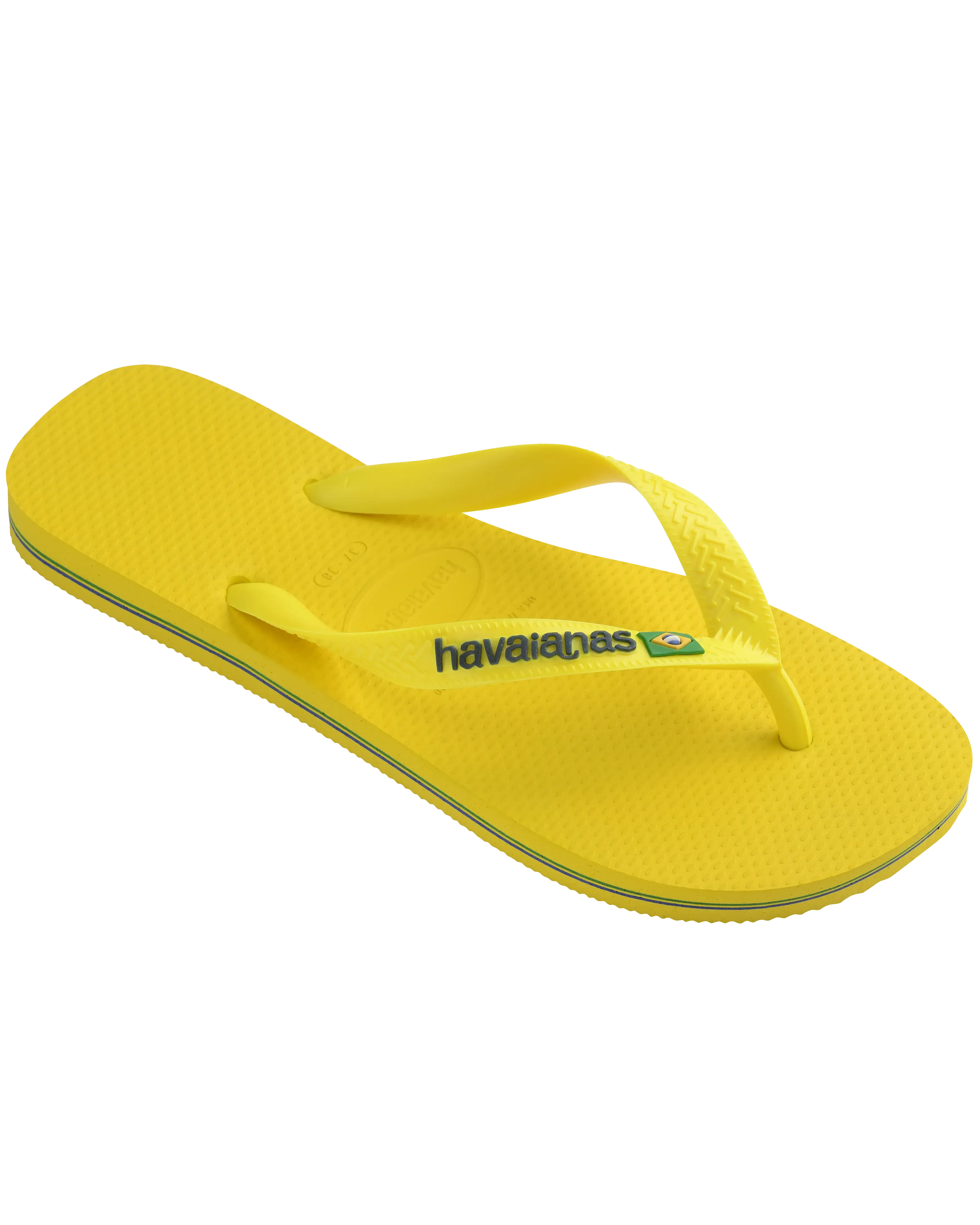 Boys Brasil Logo Neon Flip Flops in Citrus Yellow