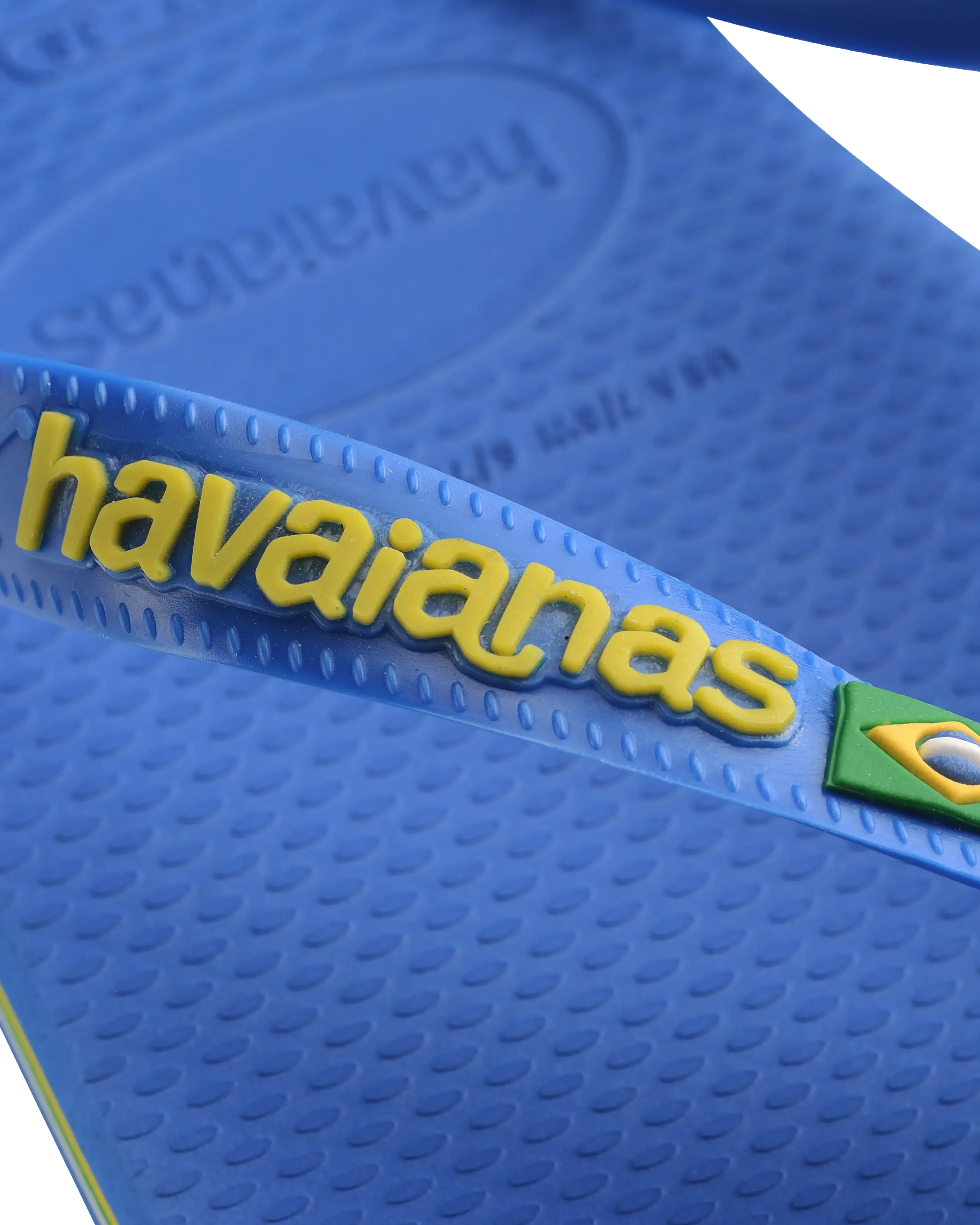 Boys Brasil Logo Neon Flip Flops in Star Blue