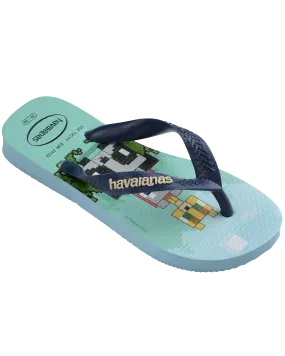 Boys Minecraft Flip Flops in Lavender Blue