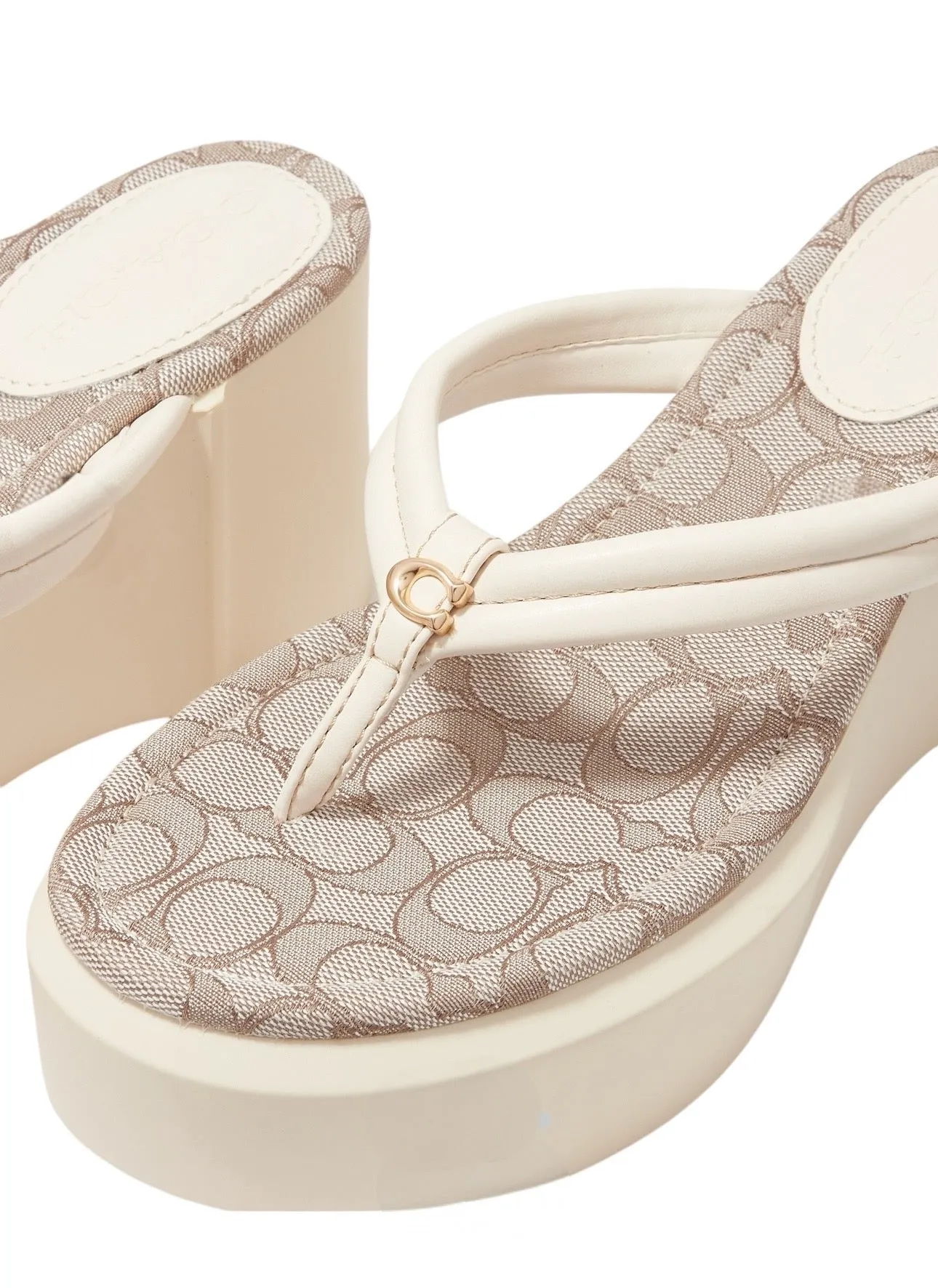 COACH Franki Platform Flip Flops Chalk 9B