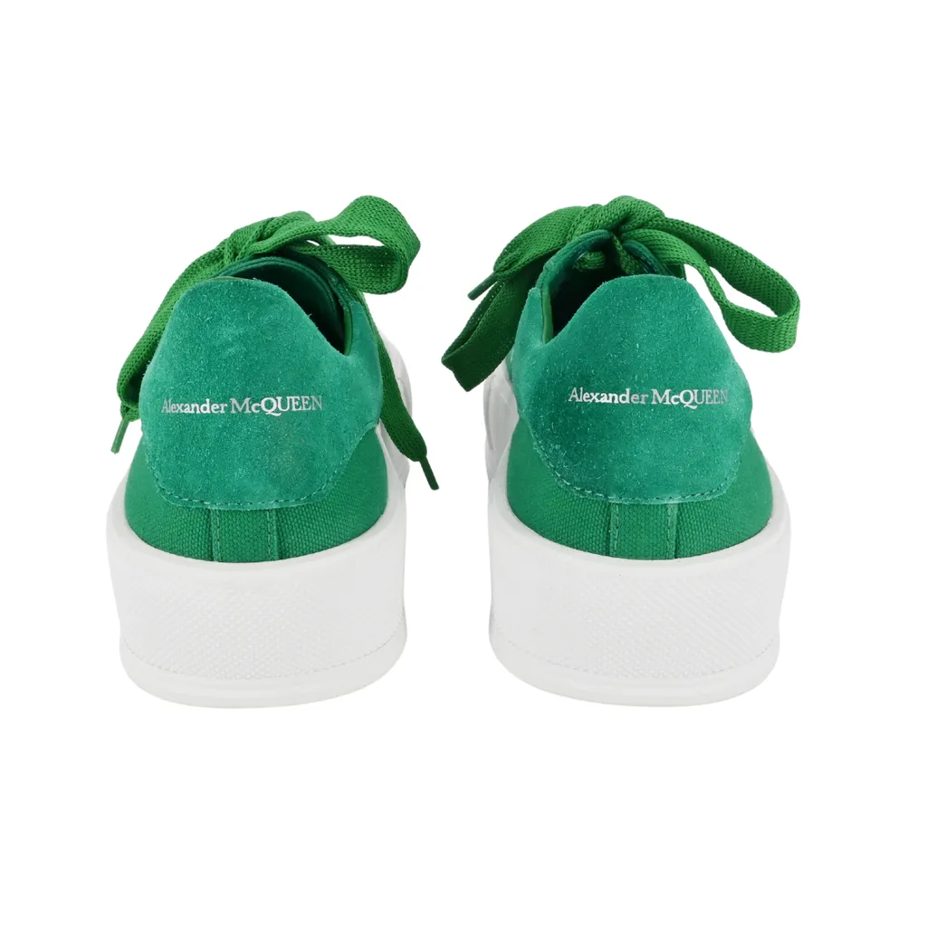 Deck Plimsoll Green Canvas Sneakers