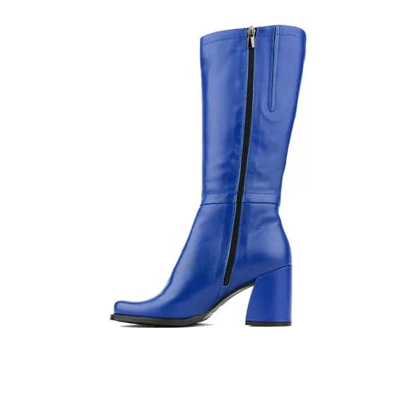 Embassy London Winter Bright Blue Block Heeled Long Boot Only size 5 left