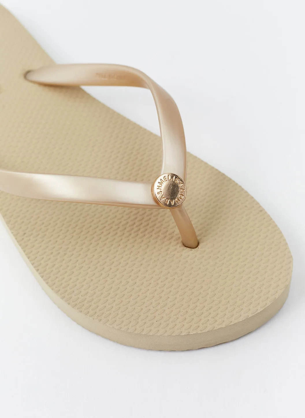 Exclusive Rubber Gold Flip Flops