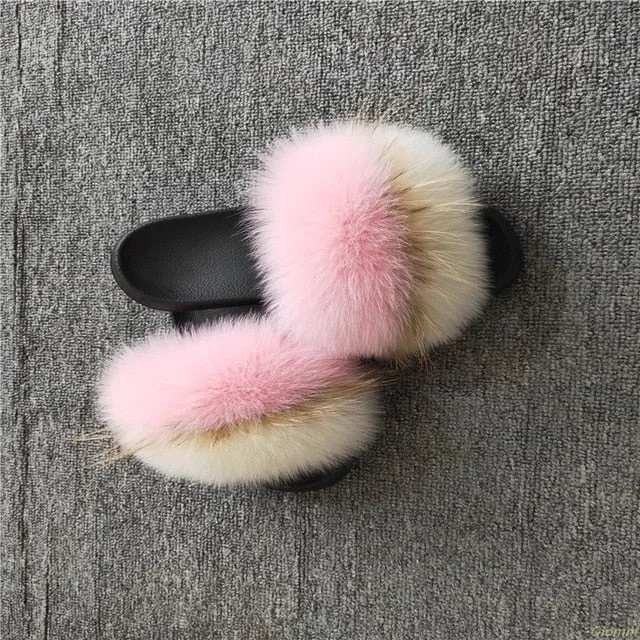 Furry Slippers Ladies Shoes Cute Plush Slippers