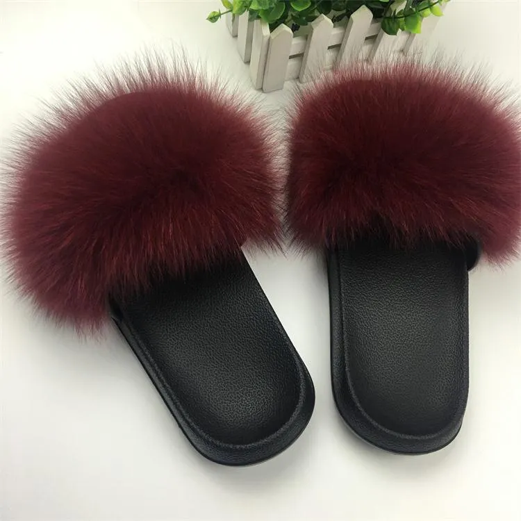 Furry Slippers Ladies Shoes Cute Plush Slippers