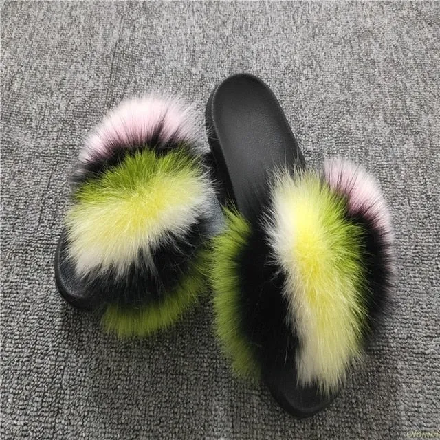 Furry Slippers Ladies Shoes Cute Plush Slippers