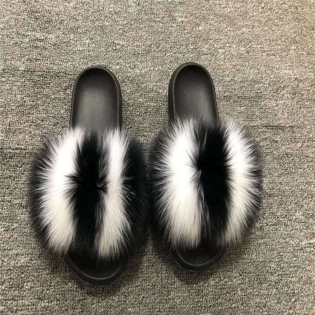 Furry Slippers Ladies Shoes Cute Plush Slippers