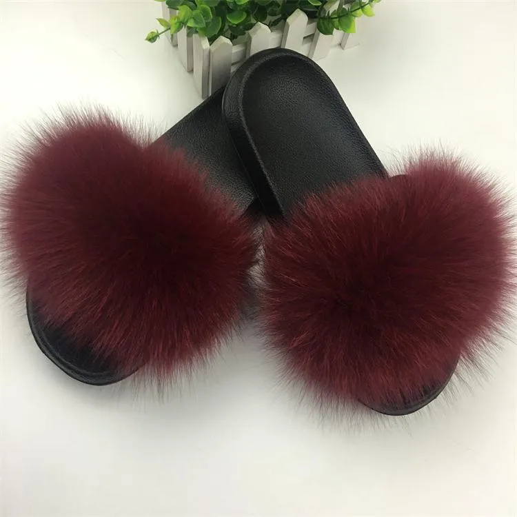 Furry Slippers Ladies Shoes Cute Plush Slippers