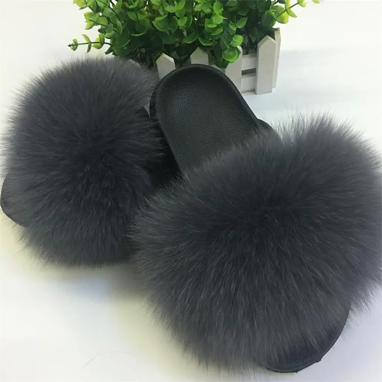 Furry Slippers Ladies Shoes Cute Plush Slippers