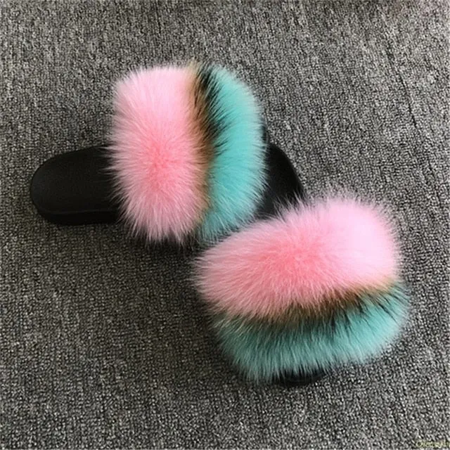 Furry Slippers Ladies Shoes Cute Plush Slippers