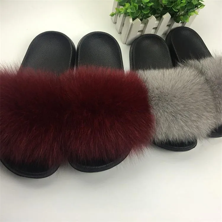 Furry Slippers Ladies Shoes Cute Plush Slippers