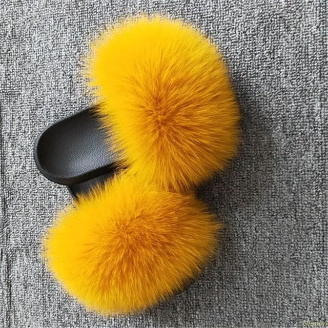 Furry Slippers Ladies Shoes Cute Plush Slippers