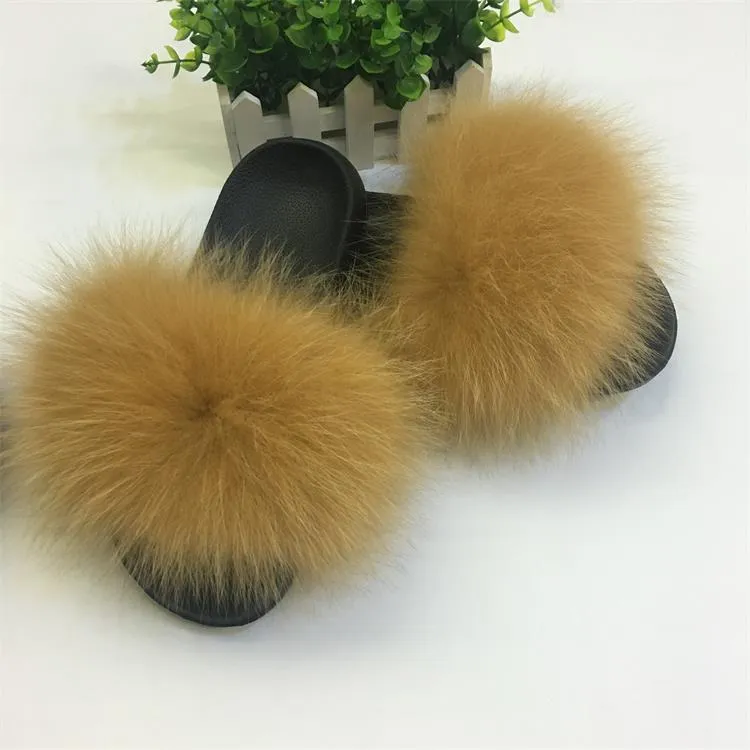 Furry Slippers Ladies Shoes Cute Plush Slippers