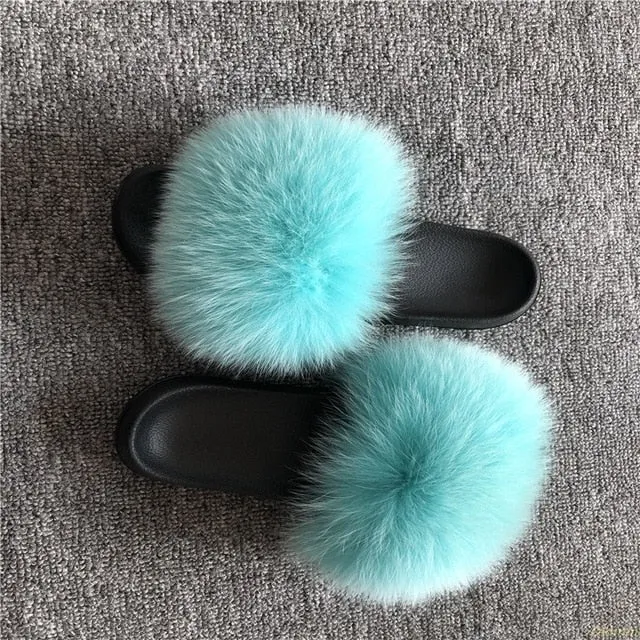 Furry Slippers Ladies Shoes Cute Plush Slippers