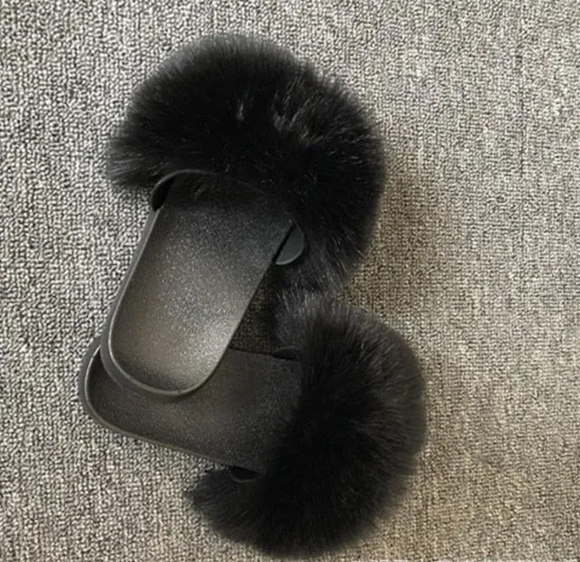 Furry Slippers Ladies Shoes Cute Plush Slippers