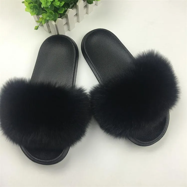 Furry Slippers Ladies Shoes Cute Plush Slippers