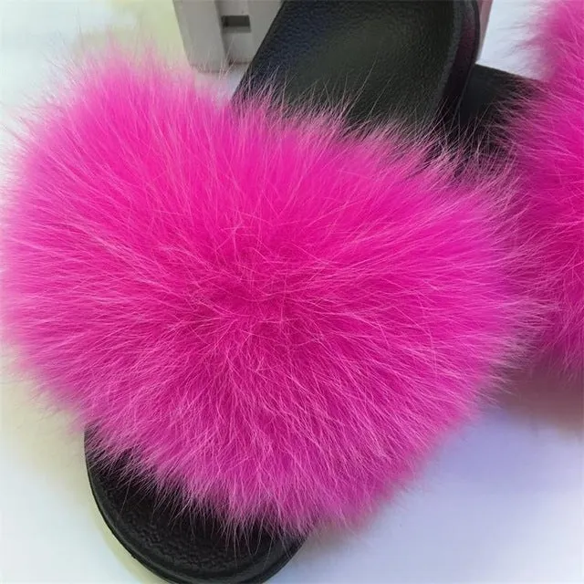 Furry Slippers Ladies Shoes Cute Plush Slippers