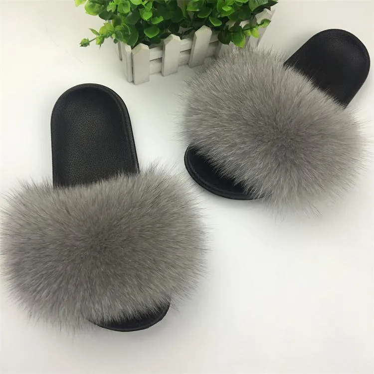 Furry Slippers Ladies Shoes Cute Plush Slippers