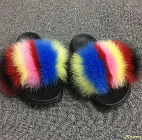 Furry Slippers Ladies Shoes Cute Plush Slippers