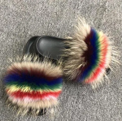 Furry Slippers Ladies Shoes Cute Plush Slippers