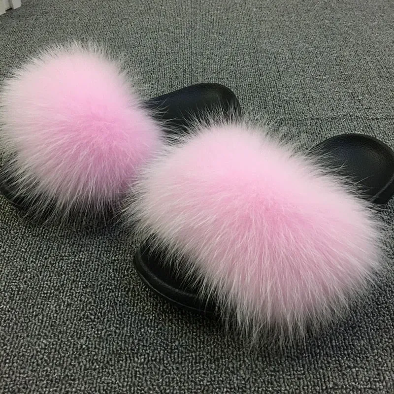 Furry Slippers Ladies Shoes Cute Plush Slippers