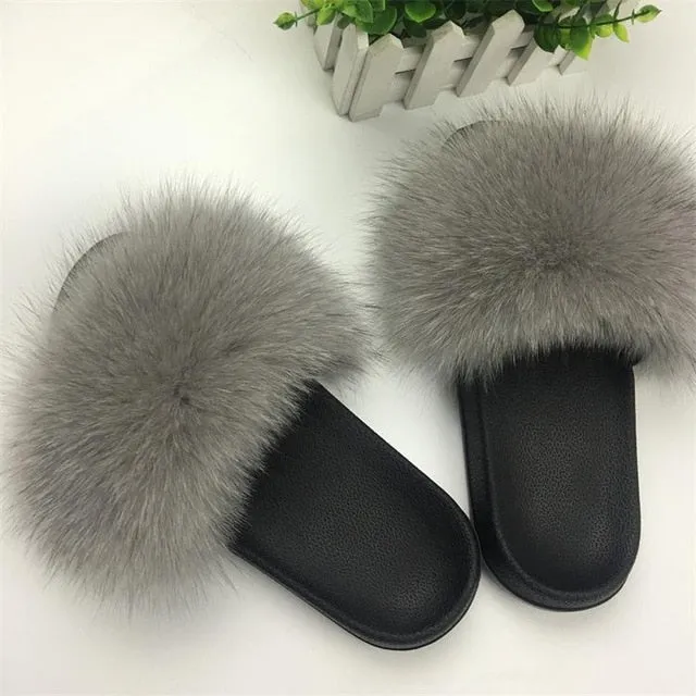 Furry Slippers Ladies Shoes Cute Plush Slippers