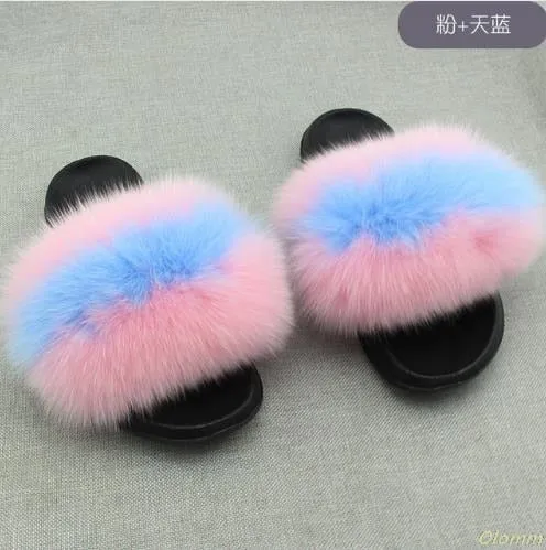 Furry Slippers Ladies Shoes Cute Plush Slippers