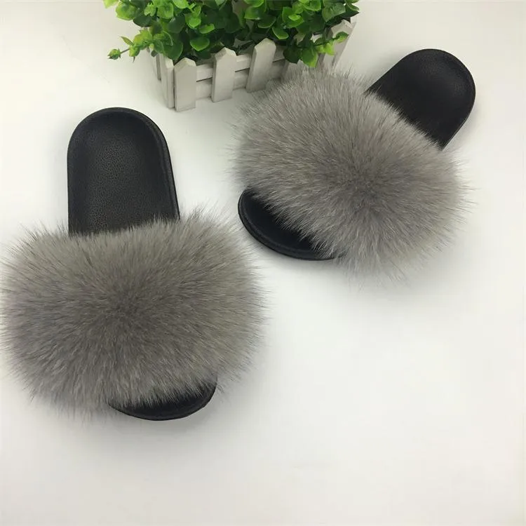 Furry Slippers Ladies Shoes Cute Plush Slippers