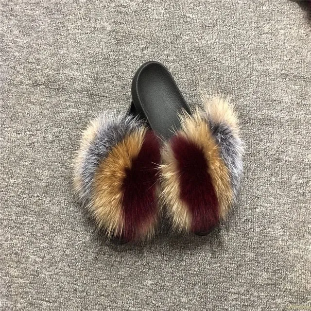 Furry Slippers Ladies Shoes Cute Plush Slippers