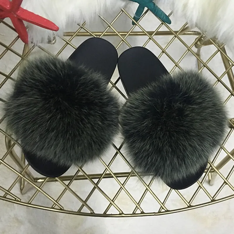 Furry Slippers Ladies Shoes Cute Plush Slippers