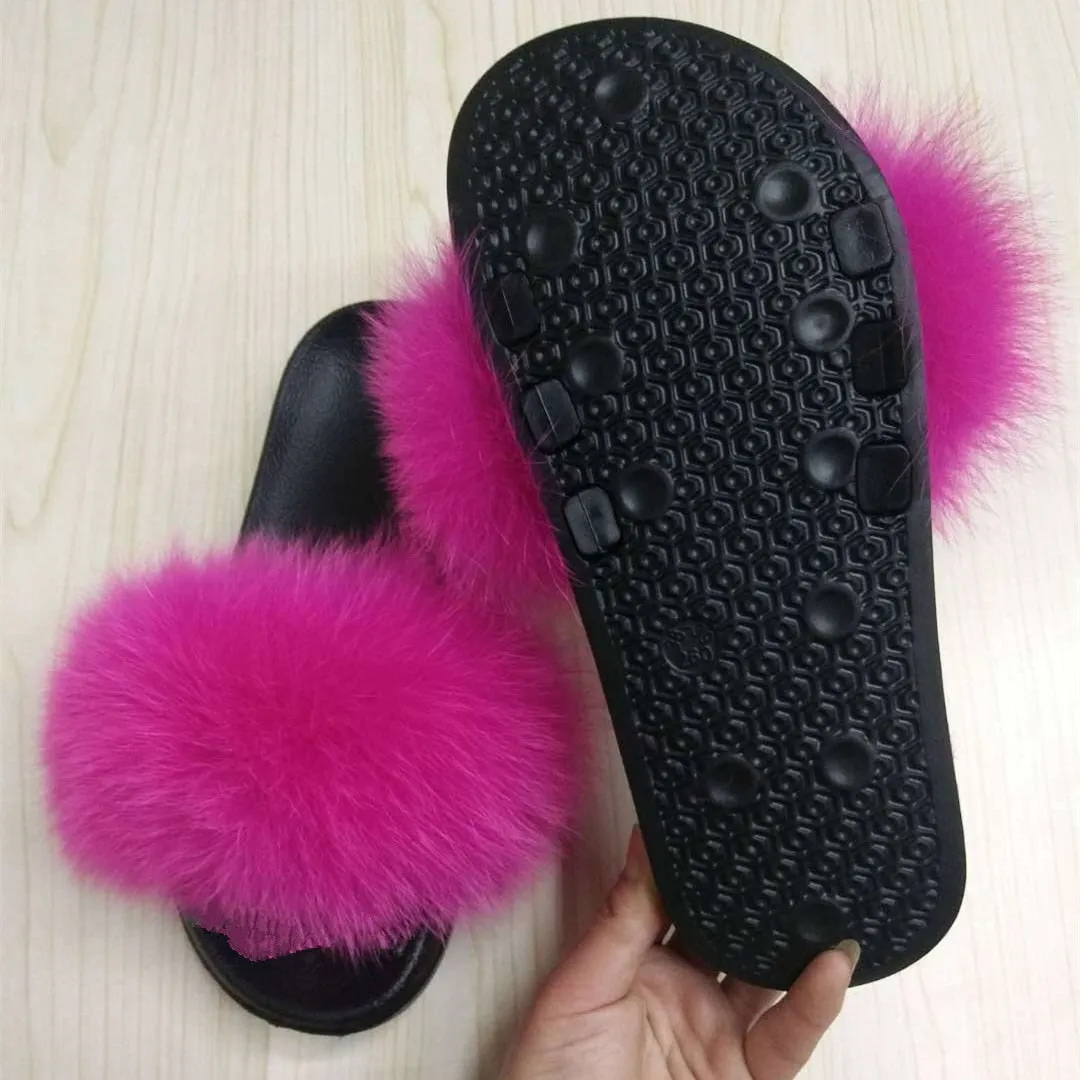 Furry Slippers Ladies Shoes Cute Plush Slippers