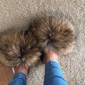 Furry Slippers Ladies Shoes Cute Plush Slippers