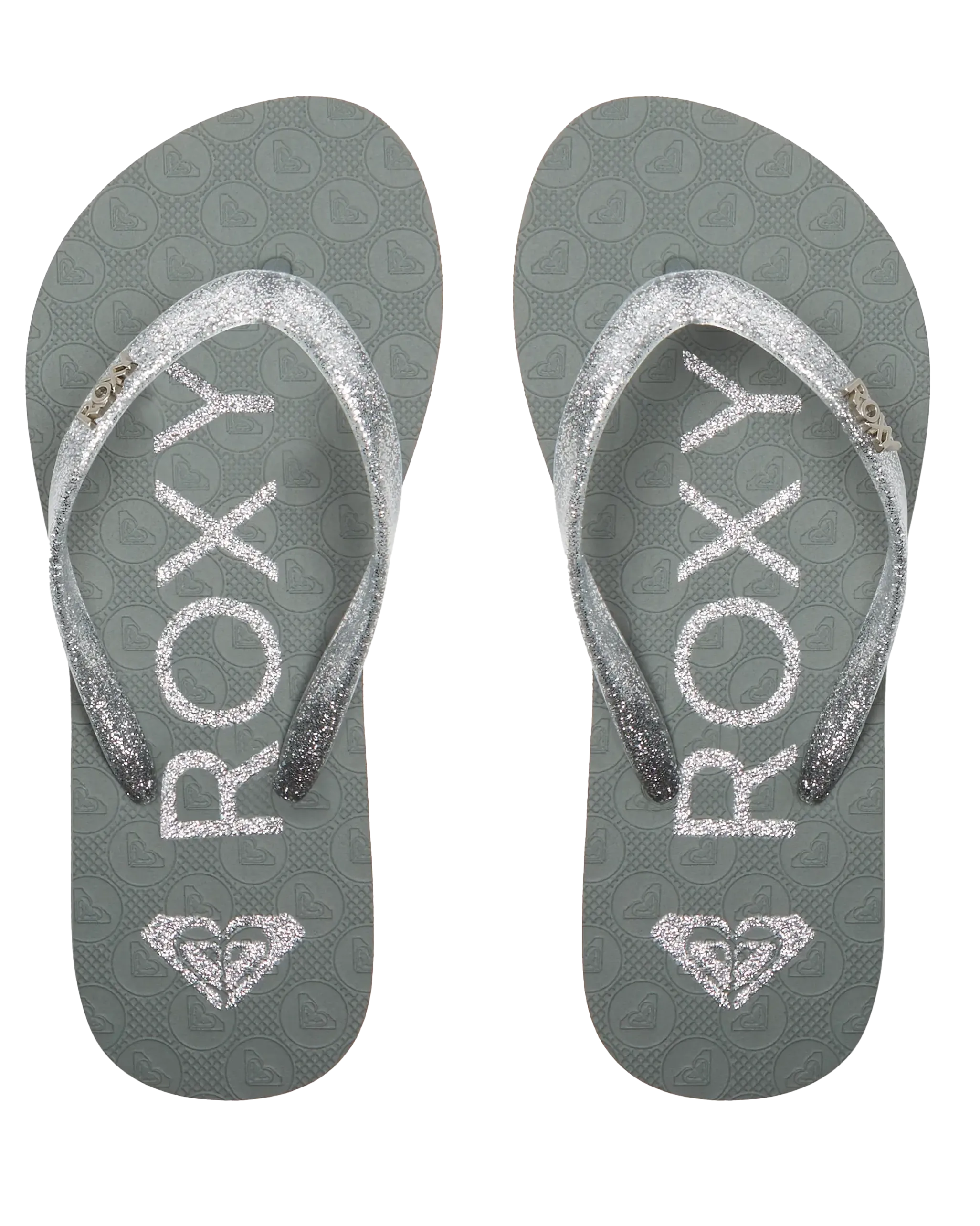 Girls Viva Sparkle Flip Flops in Cloudy Grey