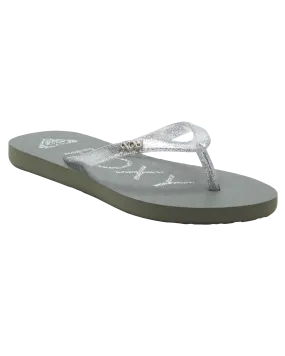 Girls Viva Sparkle Flip Flops in Cloudy Grey