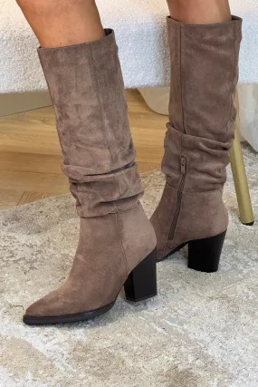 Kelly Slouch Boots In Taupe