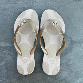 Love Palm Trees Gold Flip Flop