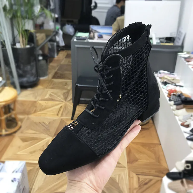 LUXE SEVEN DESIGN MESH SOCK BOOTS