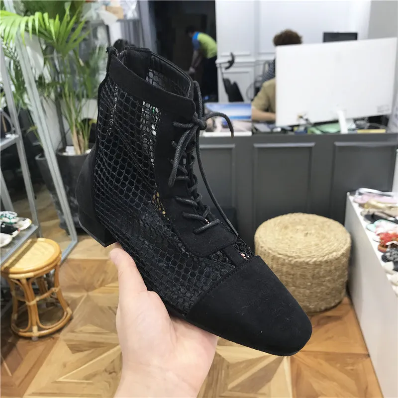 LUXE SEVEN DESIGN MESH SOCK BOOTS