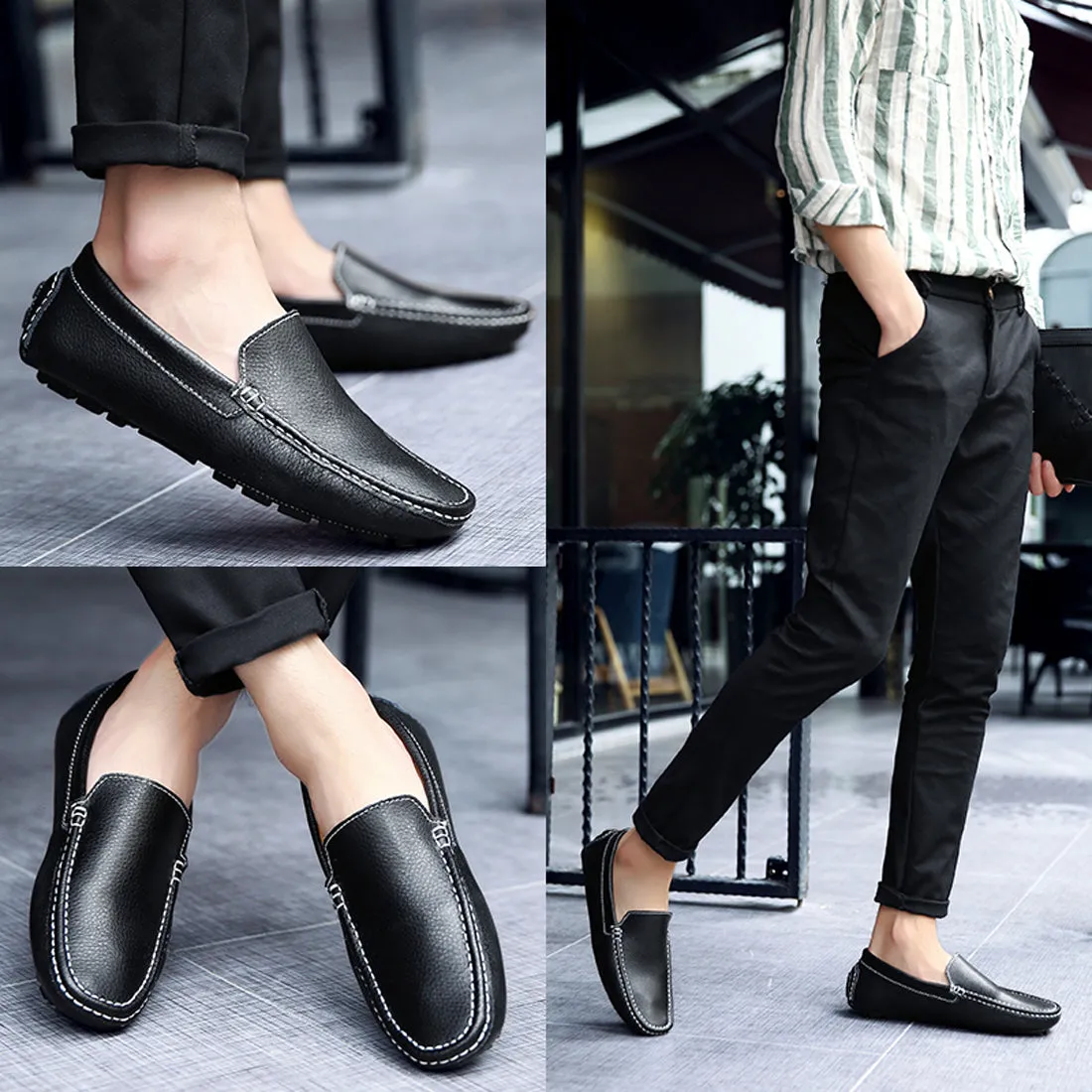 Men's Sewn Plain Driving Moccasins