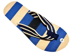 OCTAVE Mens Flip Flops - Striped Comfort Strap Design - Navy