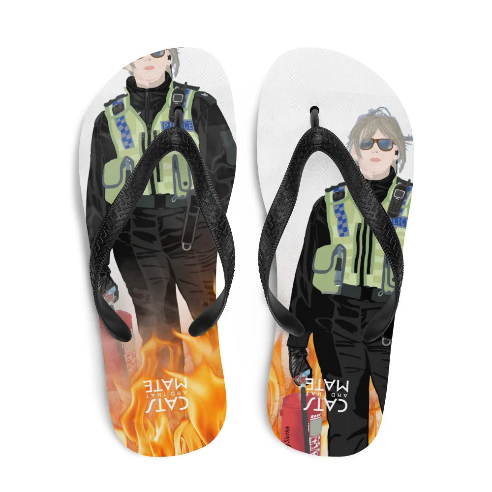 "Happy Valley" Flip-Flops "CatsAndThatMate "Exclusive