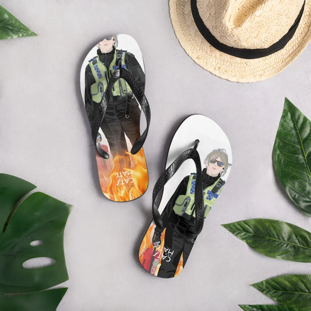 "Happy Valley" Flip-Flops "CatsAndThatMate "Exclusive