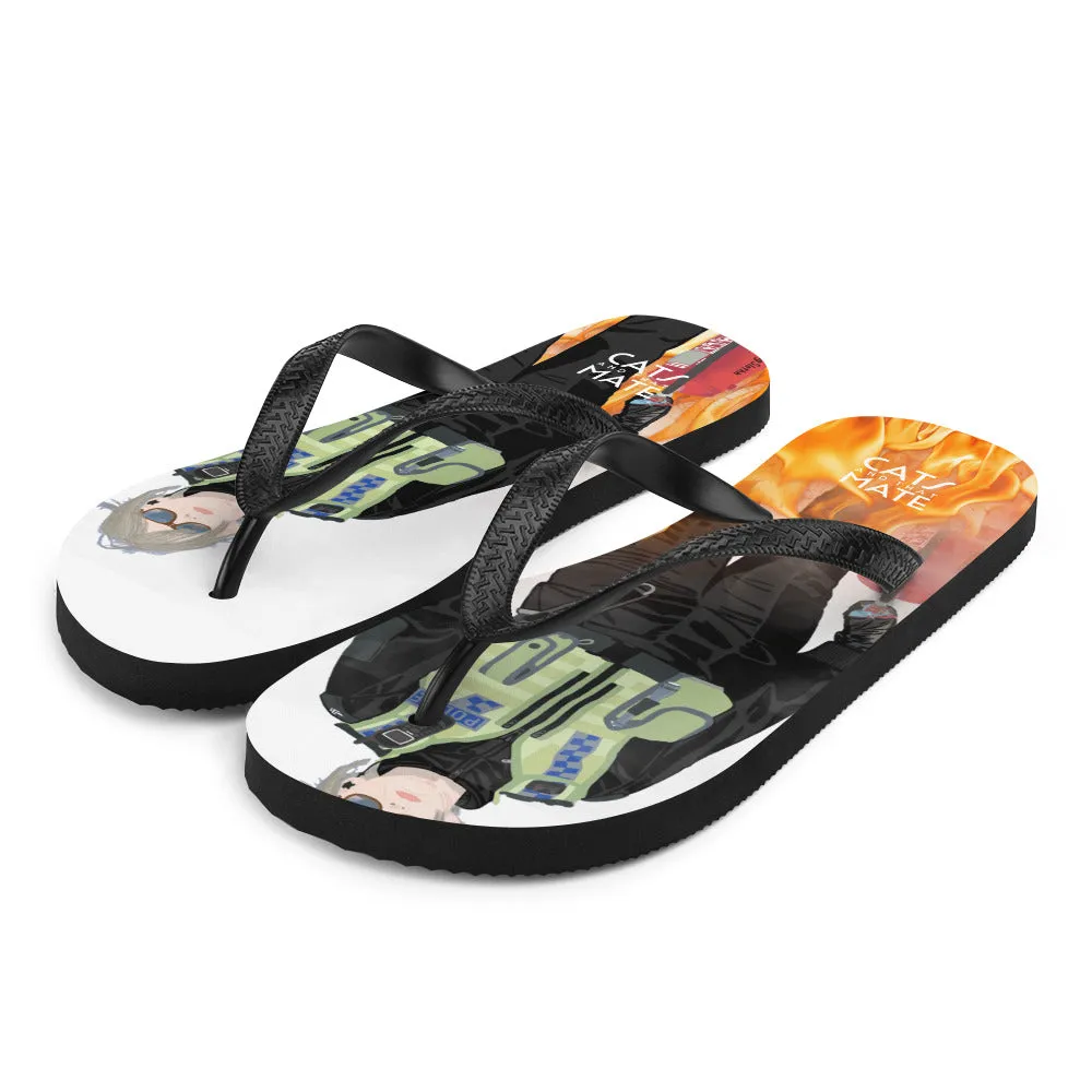 "Happy Valley" Flip-Flops "CatsAndThatMate "Exclusive