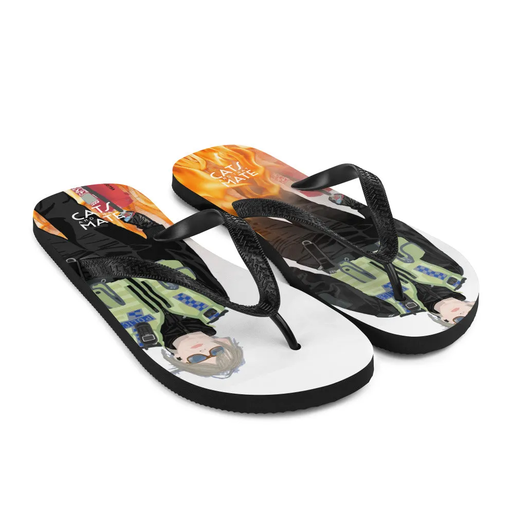 "Happy Valley" Flip-Flops "CatsAndThatMate "Exclusive